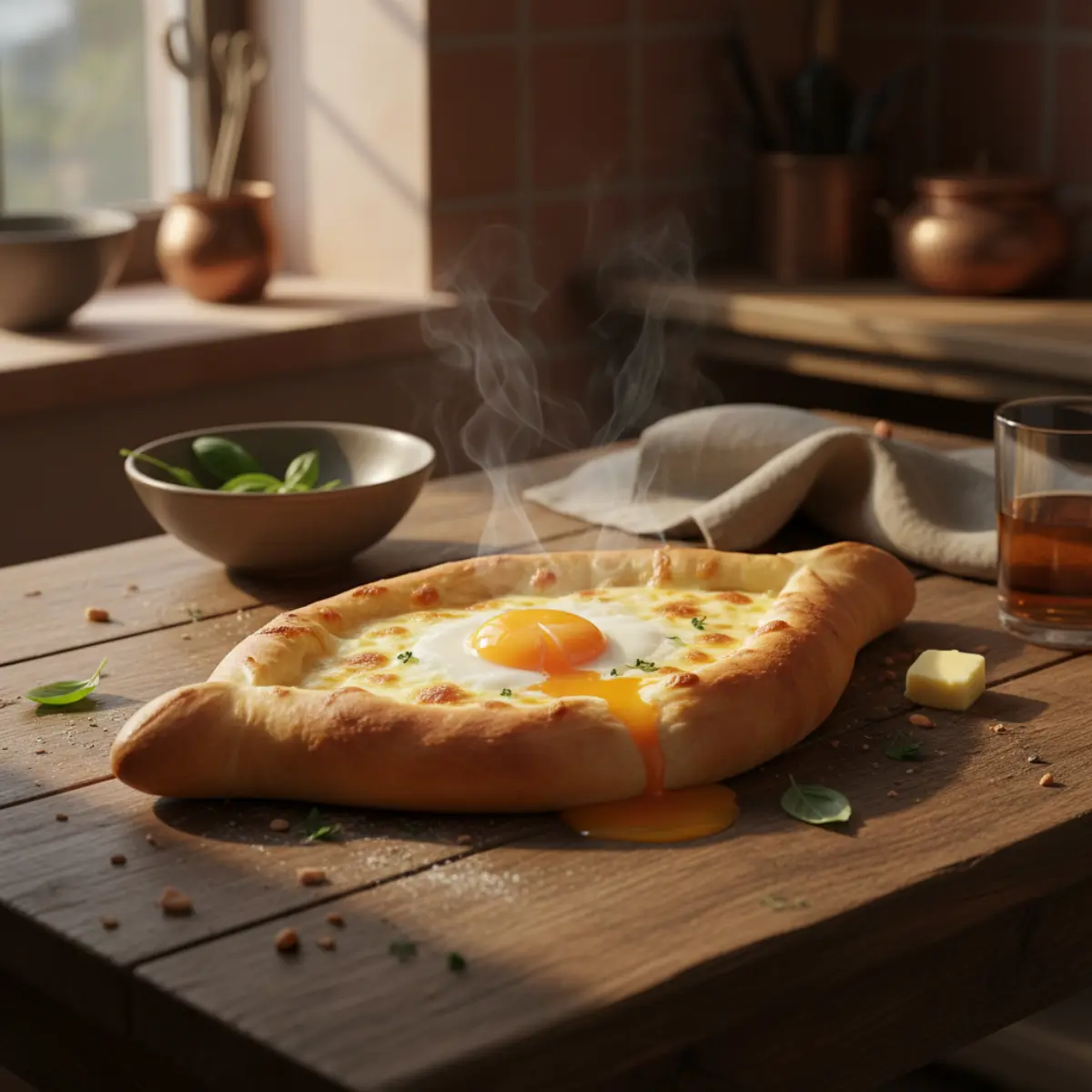 Chaczapuri adżarskie — przepis na gruziński placek z jajkiem